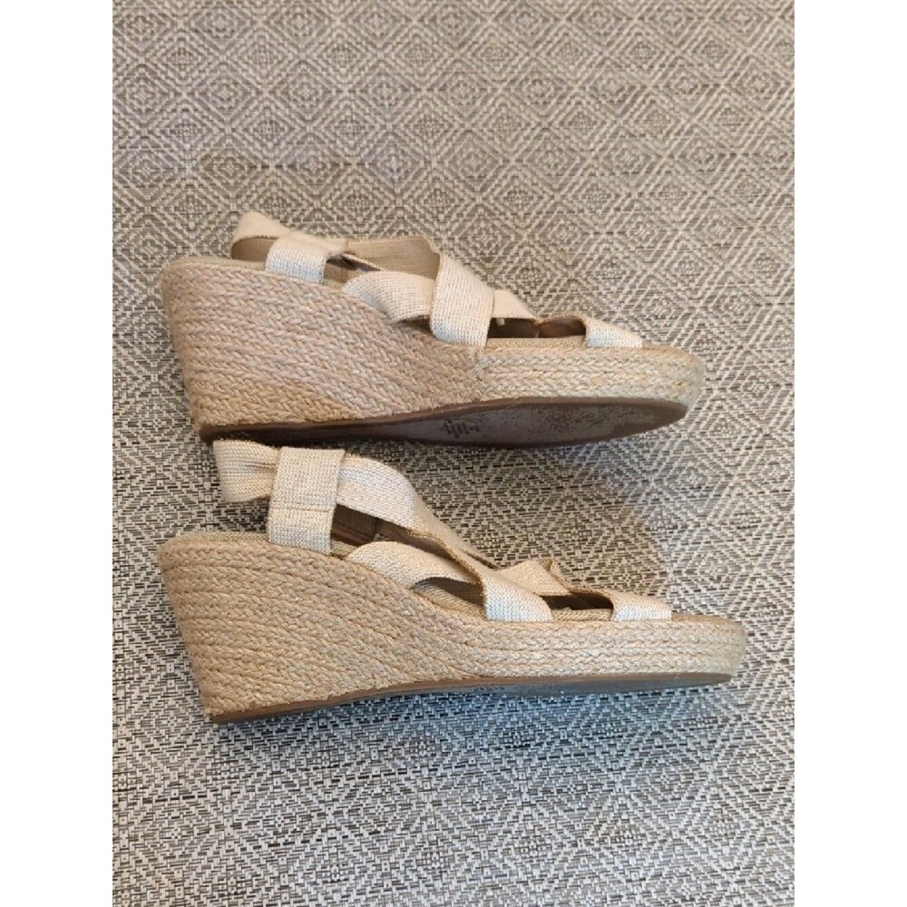 Steve Madden Janenn Neutral Beige/Cream Espadrille Wedge Sandals Size 8 - Picture 4 of 8